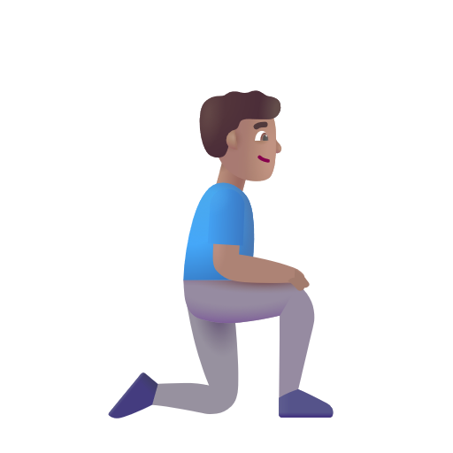 Man Kneeling Facing Right: Medium Skin Tone on Microsoft 3D