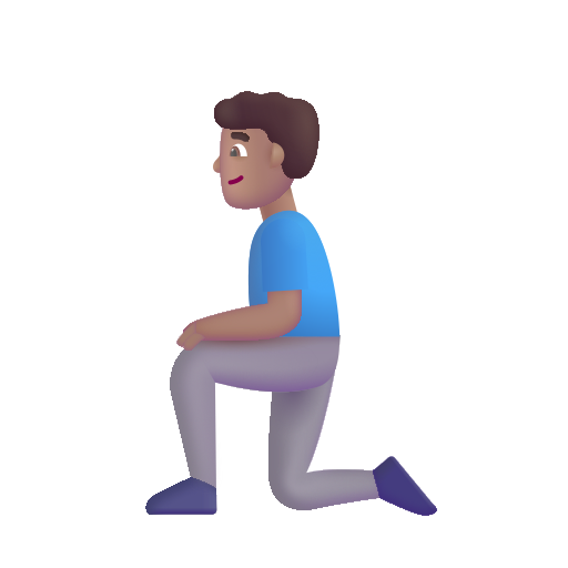 Man Kneeling: Medium Skin Tone on Microsoft 3D