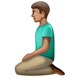 Man Kneeling: Medium Skin Tone on WhatsApp