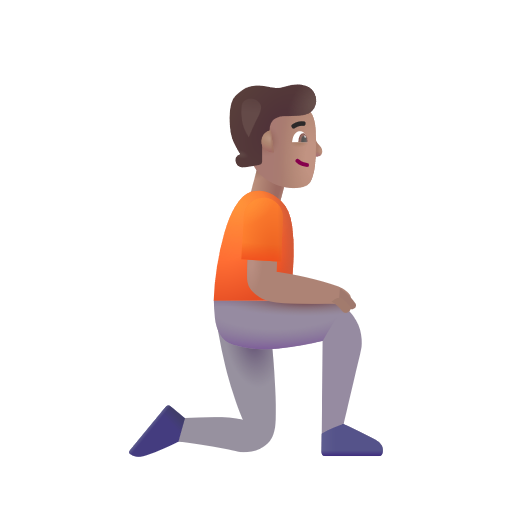 Person Kneeling Facing Right: Medium Skin Tone on Microsoft 3D