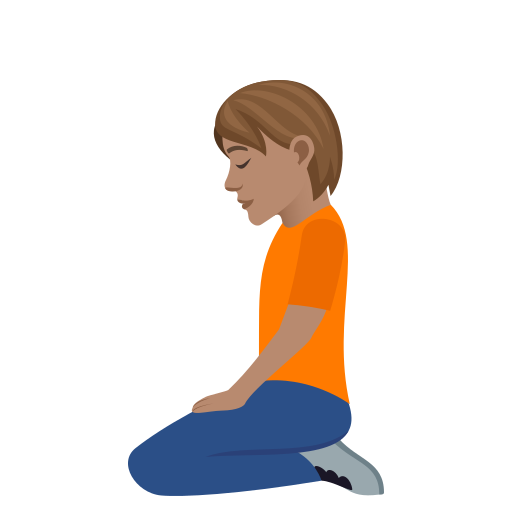 Kneeling Person: Medium Skin Tone on JoyPixels
