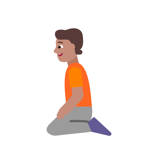 Kneeling Person: Medium Skin Tone on Microsoft Fluent
