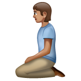 Kneeling Person: Medium Skin Tone on WhatsApp