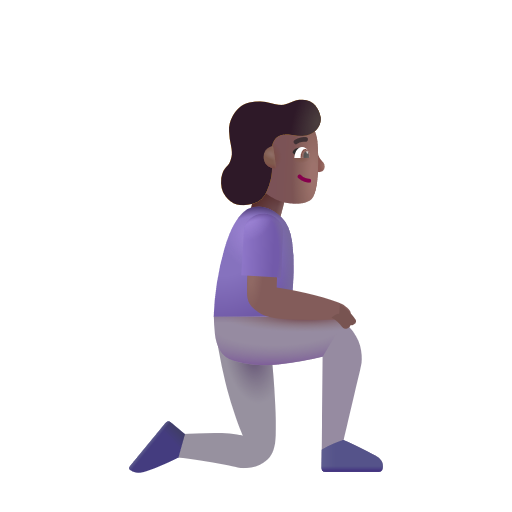 Woman Kneeling Facing Right: Medium-Dark Skin Tone on Microsoft 3D