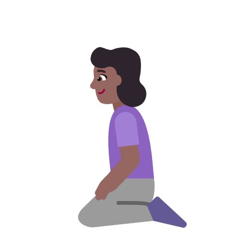 Woman Kneeling: Medium-Dark Skin Tone on Microsoft Fluent