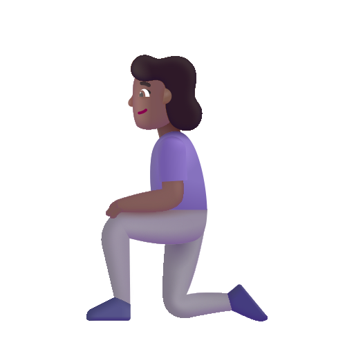 Woman Kneeling: Medium-Dark Skin Tone on Microsoft 3D
