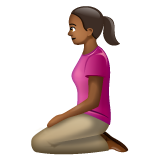 Woman Kneeling: Medium-Dark Skin Tone on WhatsApp