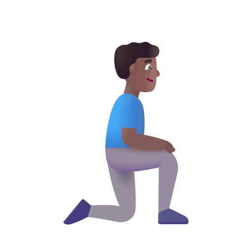 Man Kneeling Facing Right: Medium-Dark Skin Tone on Microsoft 3D