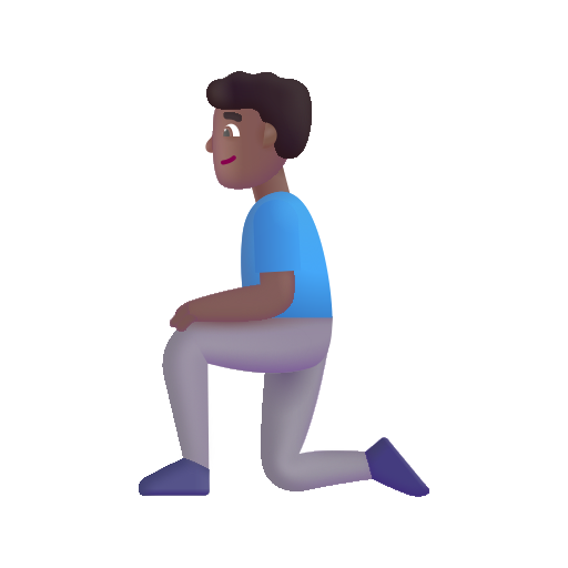 Man Kneeling: Medium-Dark Skin Tone on Microsoft 3D