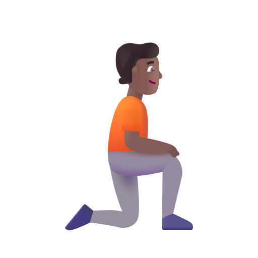 Person Kneeling Facing Right: Medium-Dark Skin Tone on Microsoft 3D