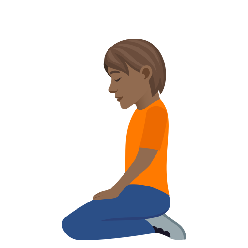Kneeling Person: Medium-Dark Skin Tone on JoyPixels