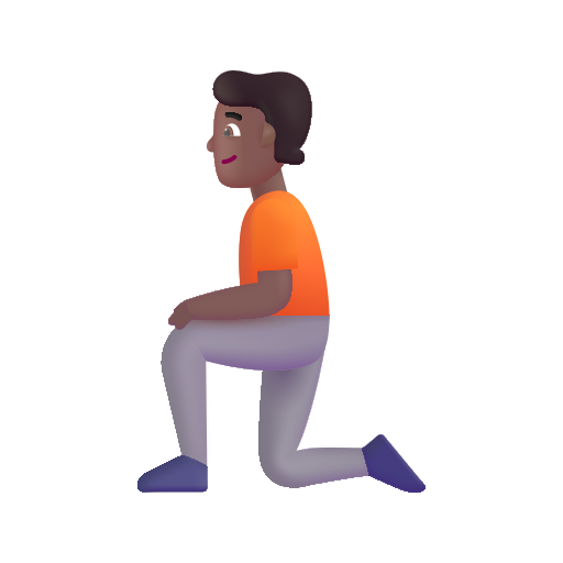 Kneeling Person: Medium-Dark Skin Tone on Microsoft 3D