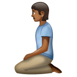 Kneeling Person: Medium-Dark Skin Tone on WhatsApp