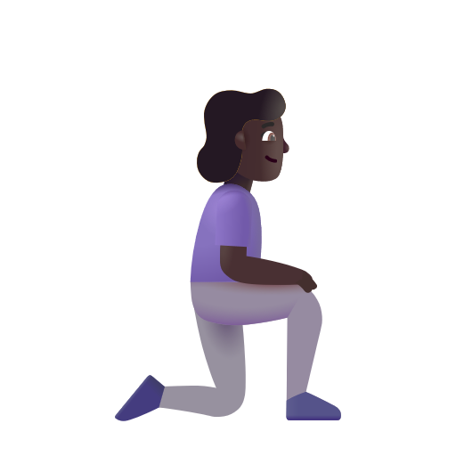 Woman Kneeling Facing Right: Dark Skin Tone on Microsoft 3D