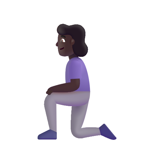 Woman Kneeling: Dark Skin Tone on Microsoft 3D