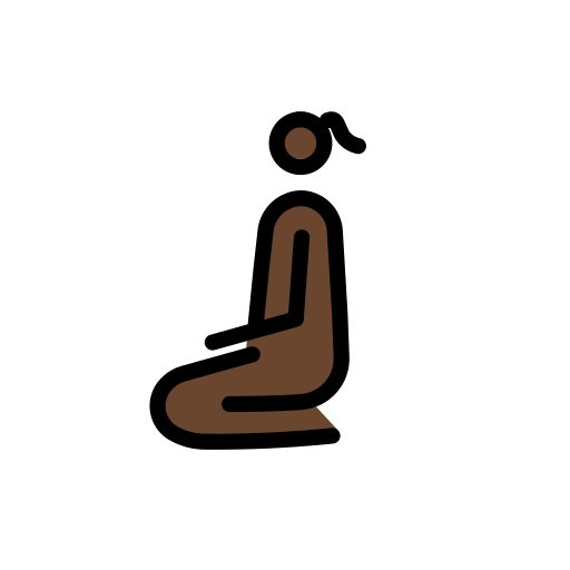 Woman Kneeling: Dark Skin Tone on OpenMoji