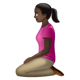 Woman Kneeling: Dark Skin Tone on WhatsApp