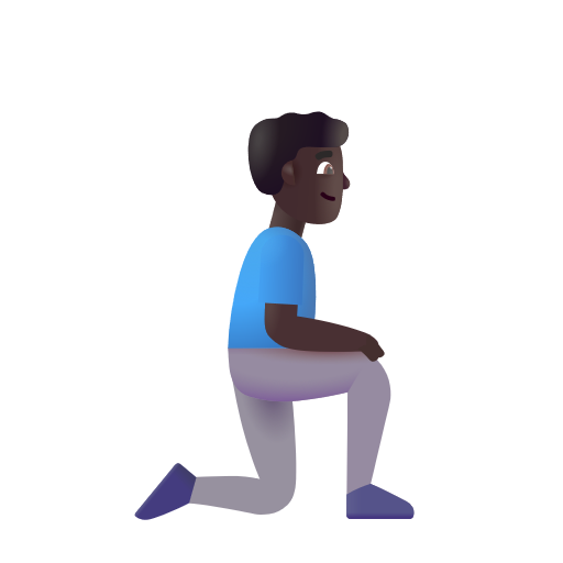 Man Kneeling Facing Right: Dark Skin Tone on Microsoft 3D