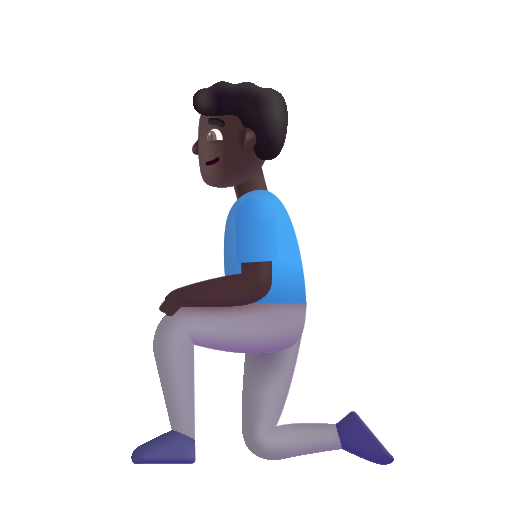 Man Kneeling: Dark Skin Tone on Microsoft 3D