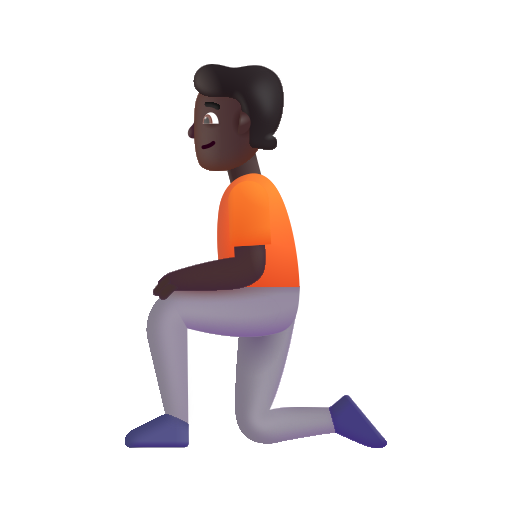 Kneeling Person: Dark Skin Tone on Microsoft 3D