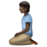Kneeling Person: Dark Skin Tone on WhatsApp
