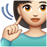 Deaf Woman: Light Skin Tone on WhatsApp