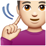Deaf Man: Light Skin Tone on WhatsApp