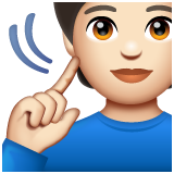 Deaf Person: Light Skin Tone on WhatsApp
