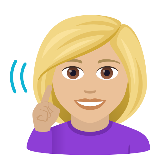 Deaf Woman: Medium-Light Skin Tone on JoyPixels