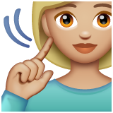 Deaf Woman: Medium-Light Skin Tone on WhatsApp