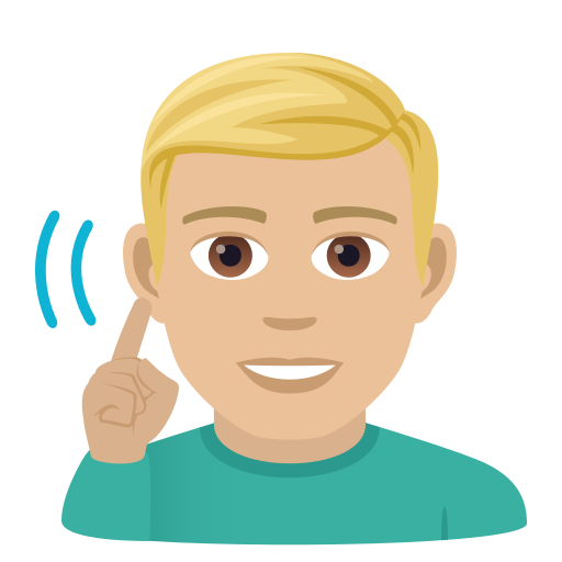 Deaf Man: Medium-Light Skin Tone on JoyPixels