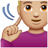 Deaf Man: Medium-Light Skin Tone on WhatsApp