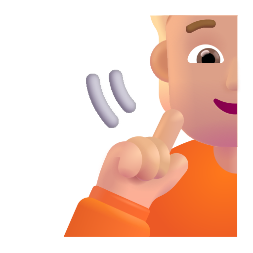 Deaf Person: Medium-Light Skin Tone on Microsoft 3D