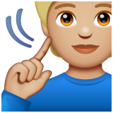 Deaf Person: Medium-Light Skin Tone on WhatsApp