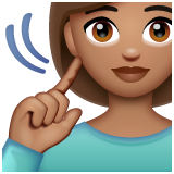 Deaf Woman: Medium Skin Tone on WhatsApp