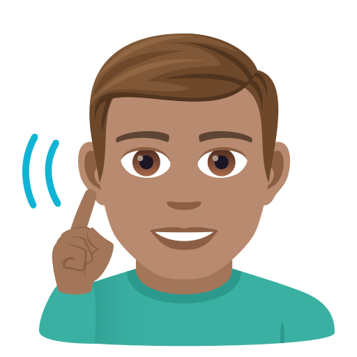 Deaf Man: Medium Skin Tone on JoyPixels