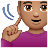 Deaf Man: Medium Skin Tone on WhatsApp