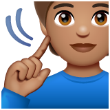 Deaf Person: Medium Skin Tone on WhatsApp