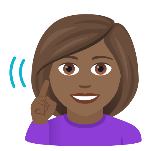 Deaf Woman: Medium-Dark Skin Tone on JoyPixels