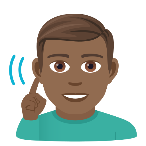 Deaf Man: Medium-Dark Skin Tone on JoyPixels