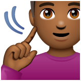 Deaf Man: Medium-Dark Skin Tone on WhatsApp