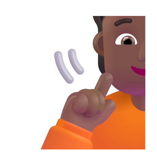 Deaf Person: Medium-Dark Skin Tone on Microsoft 3D