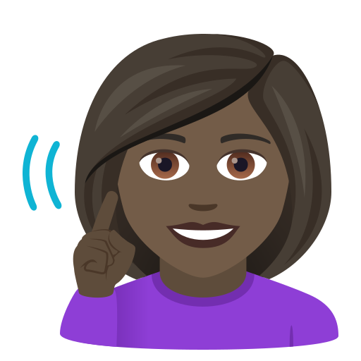 Deaf Woman: Dark Skin Tone on JoyPixels
