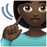 Deaf Woman: Dark Skin Tone on WhatsApp