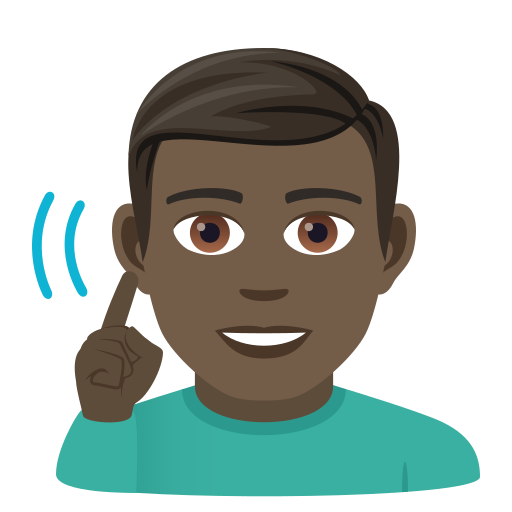 Deaf Man: Dark Skin Tone on JoyPixels