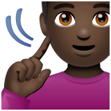 Deaf Man: Dark Skin Tone on WhatsApp