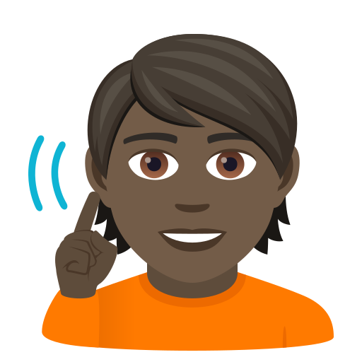 Deaf Person: Dark Skin Tone on JoyPixels