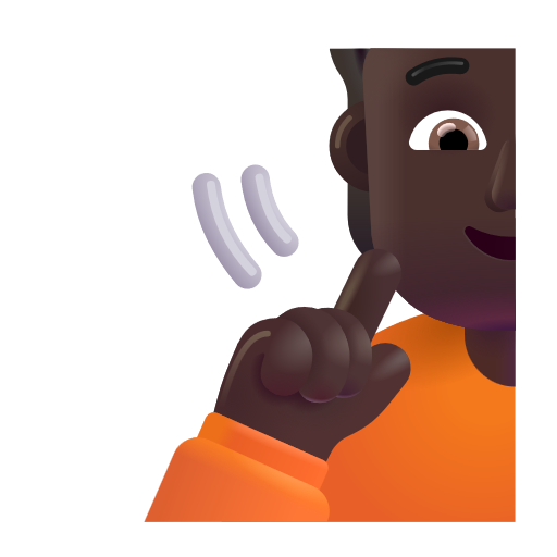 Deaf Person: Dark Skin Tone on Microsoft 3D