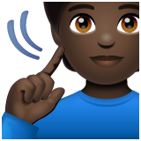 Deaf Person: Dark Skin Tone on WhatsApp