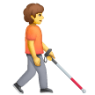 Person With White Cane Facing Right on Samsung